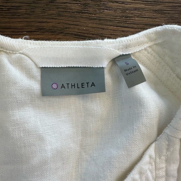 Athleta Wanderbout White Linen Vest- women’s small - Picture 4 of 5